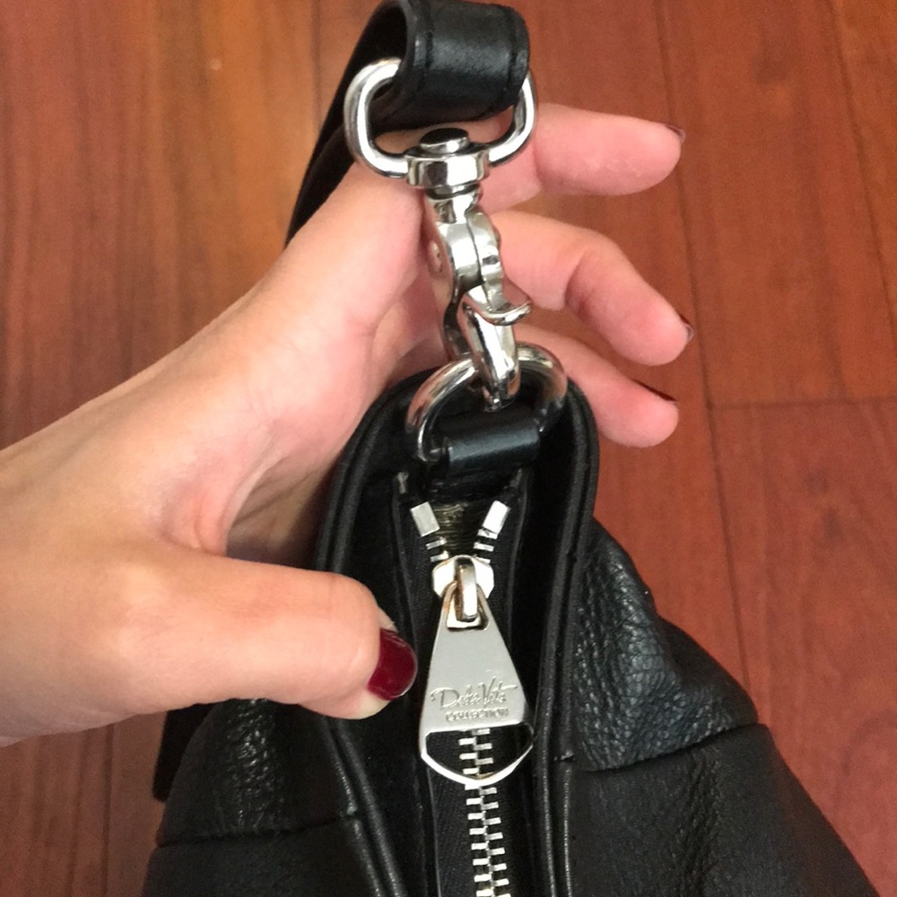 DOLCE VITA Black Leather Embossed Handbag/Satchel - Picture 6 of 8